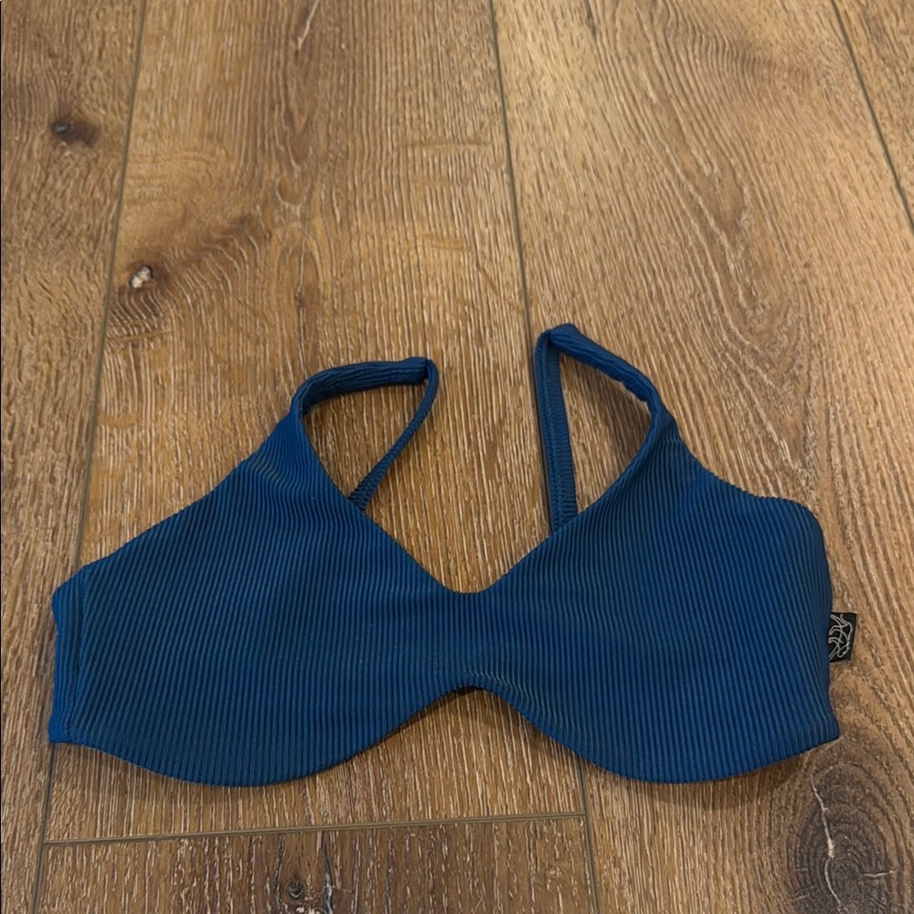 Blue Ribbed Tiger Friday Dance Bra
